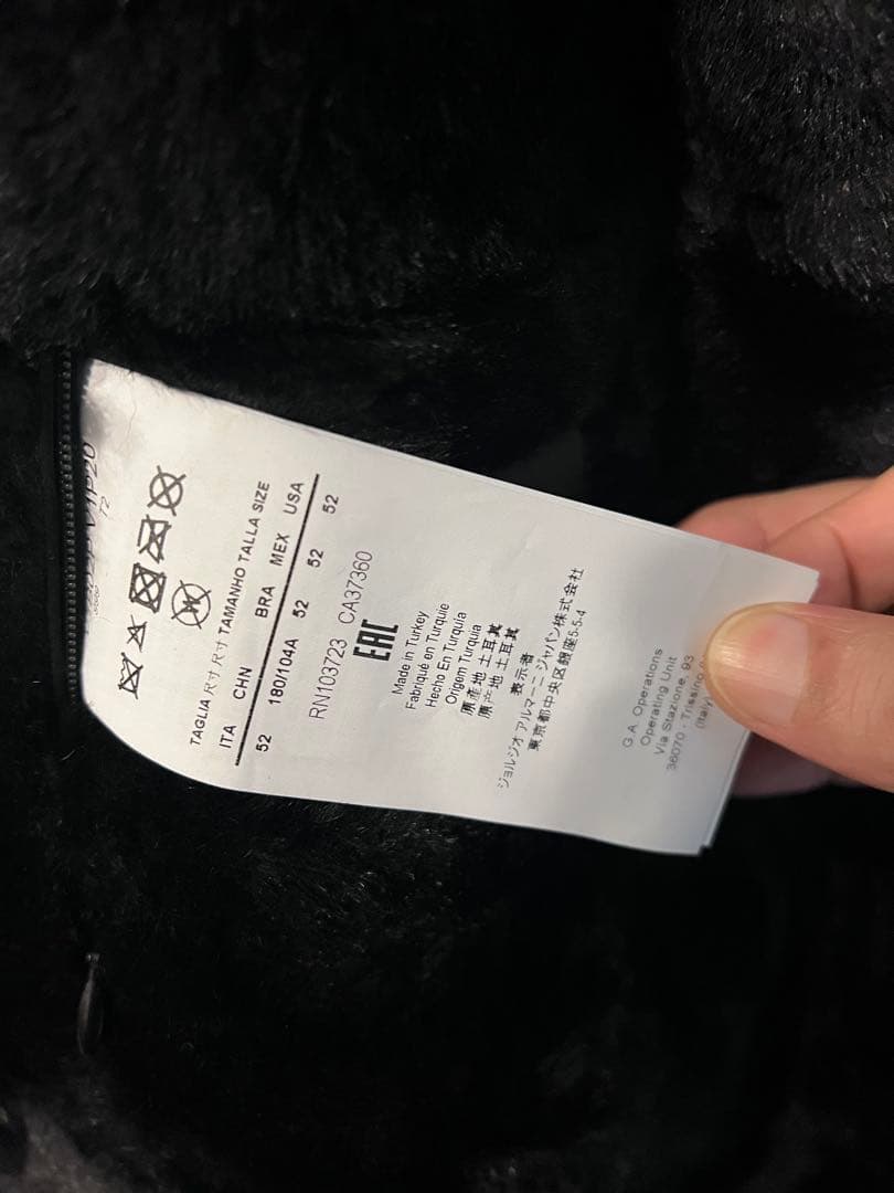 EMPORIO ARMANI /ブラックレザー ロングジャケット