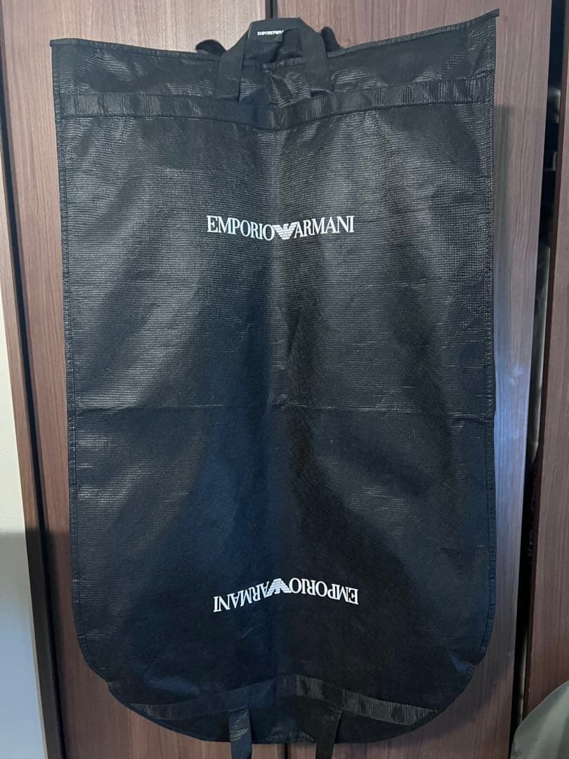 EMPORIO ARMANI /ブラックレザー ロングジャケット