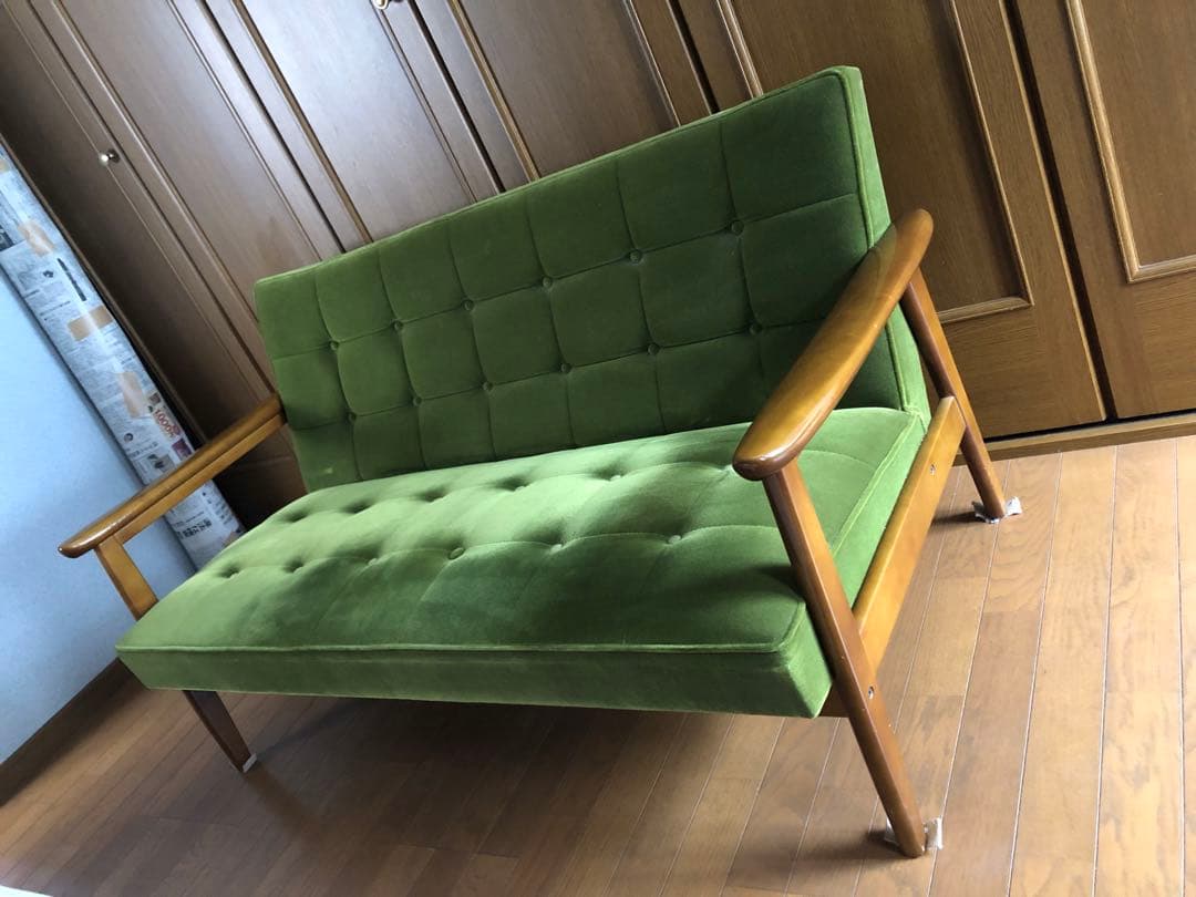 カリモク60 二人がけソファ グリーン