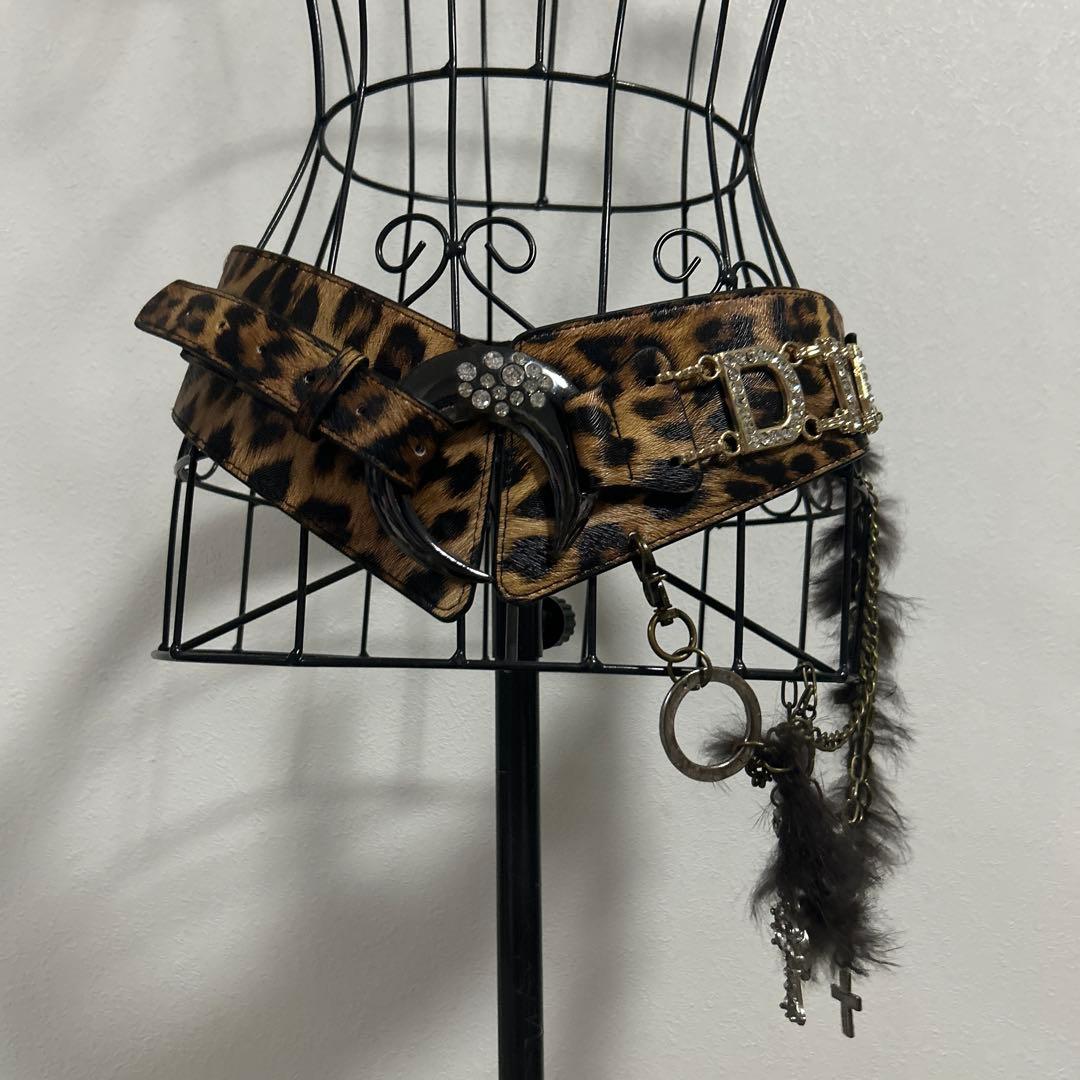 ヒョウ柄 D.I.A ベルト ファー付き