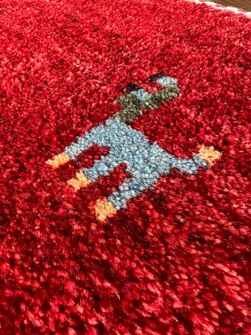 ギャッベ　ペルシャ産（104×153)　1点もの　カーペット　ウール100%