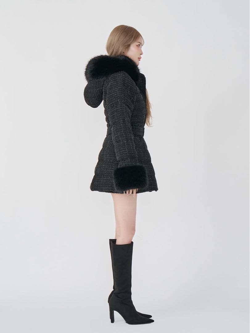 darich レディミディツイードダウンコート M