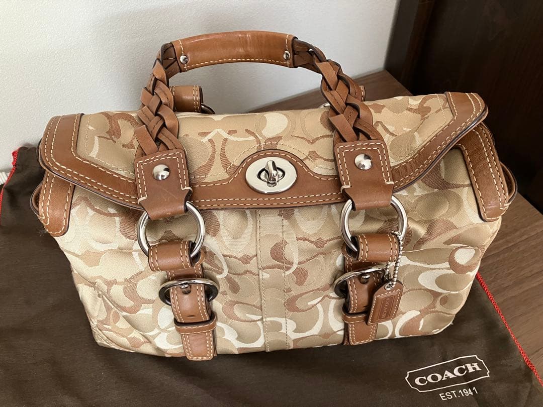 COACH ハンドバッグ ベージュ・ブラウン