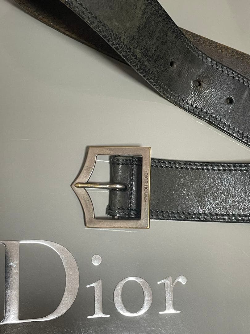 Dior Homme Dバックル　ブラック　ベルト　85 エディ期