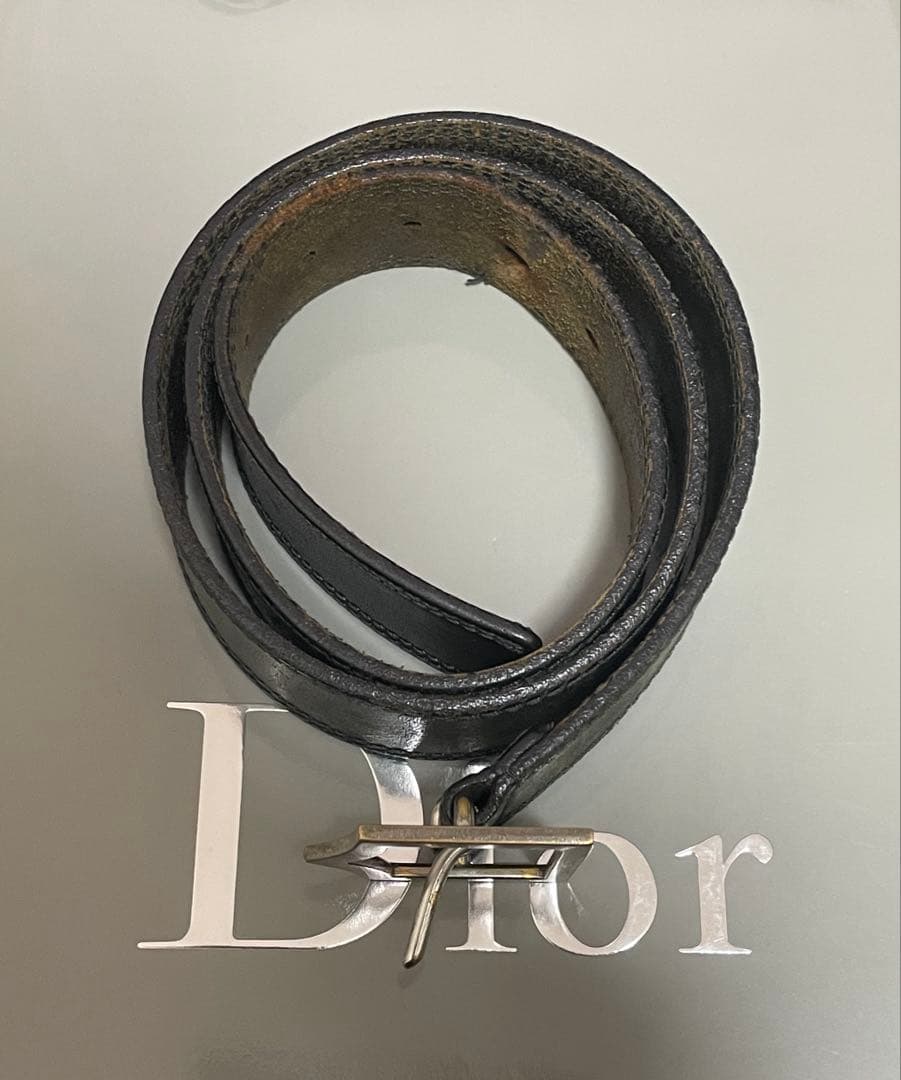 Dior Homme Dバックル　ブラック　ベルト　85 エディ期
