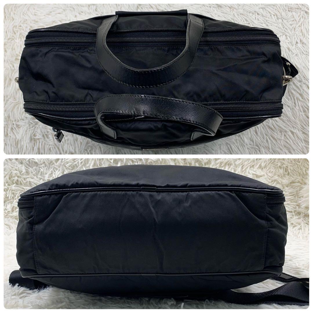 プラダ ビジネスバッグ 2way ショルダーバッグ 三角ロゴ ナイロン ブラック