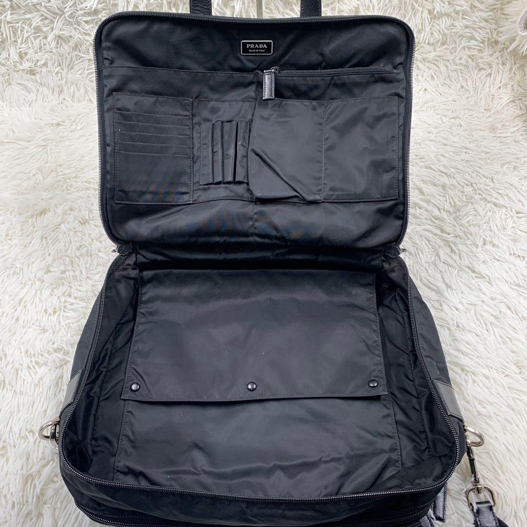 プラダ ビジネスバッグ 2way ショルダーバッグ 三角ロゴ ナイロン ブラック