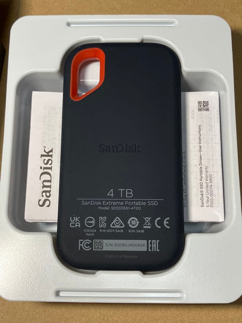 2025年製 サンディスク 4TB ポータブルSSD SDSSDE61-4T00