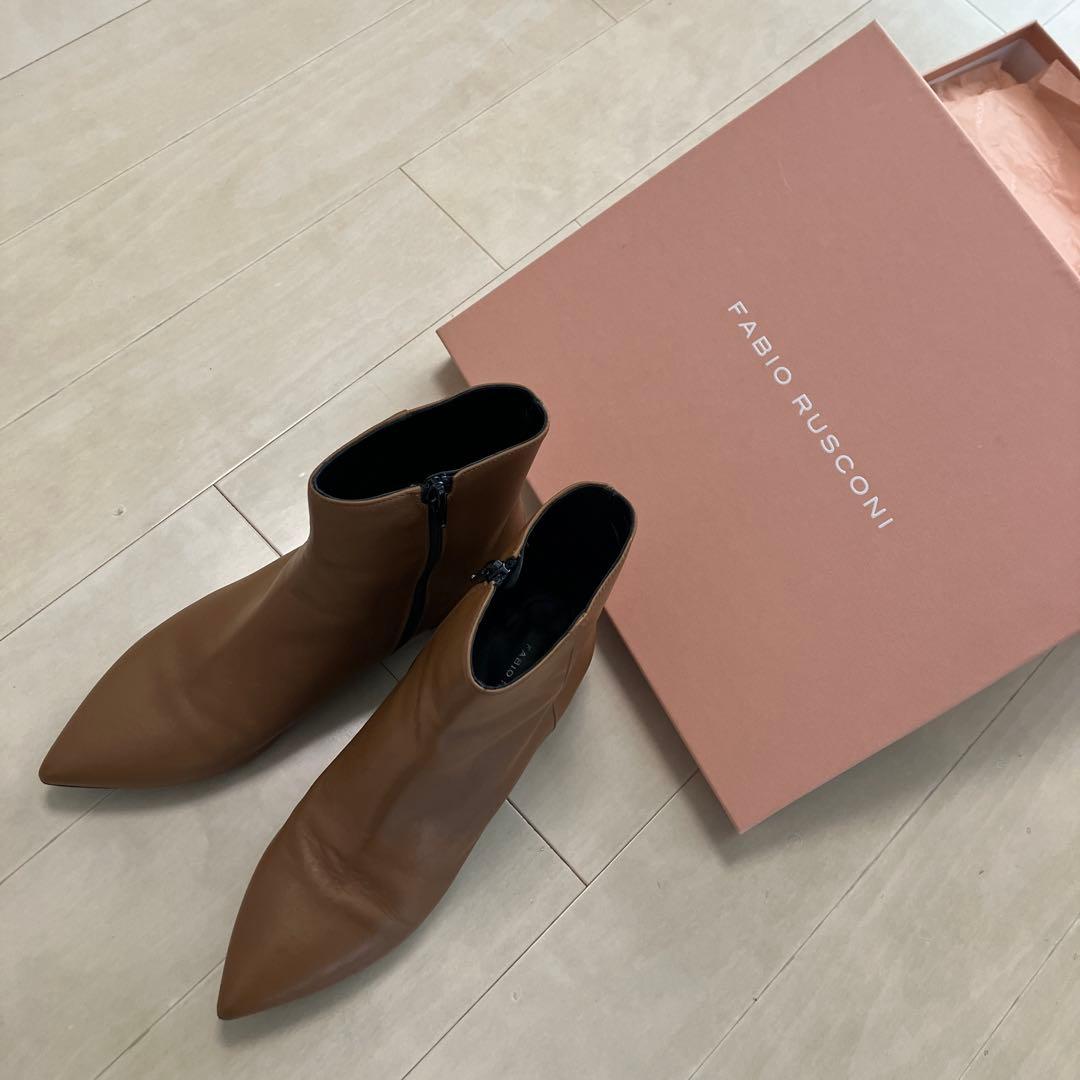 FABIO RUSCONI ショートブーツ　キャメル色 38 【美品】SALE❗️