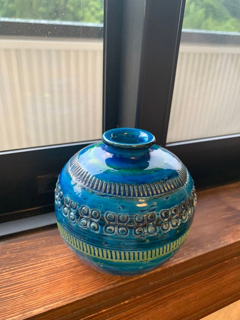 FLAVIA 陶器オブジェ 青 犬と花瓶のセット