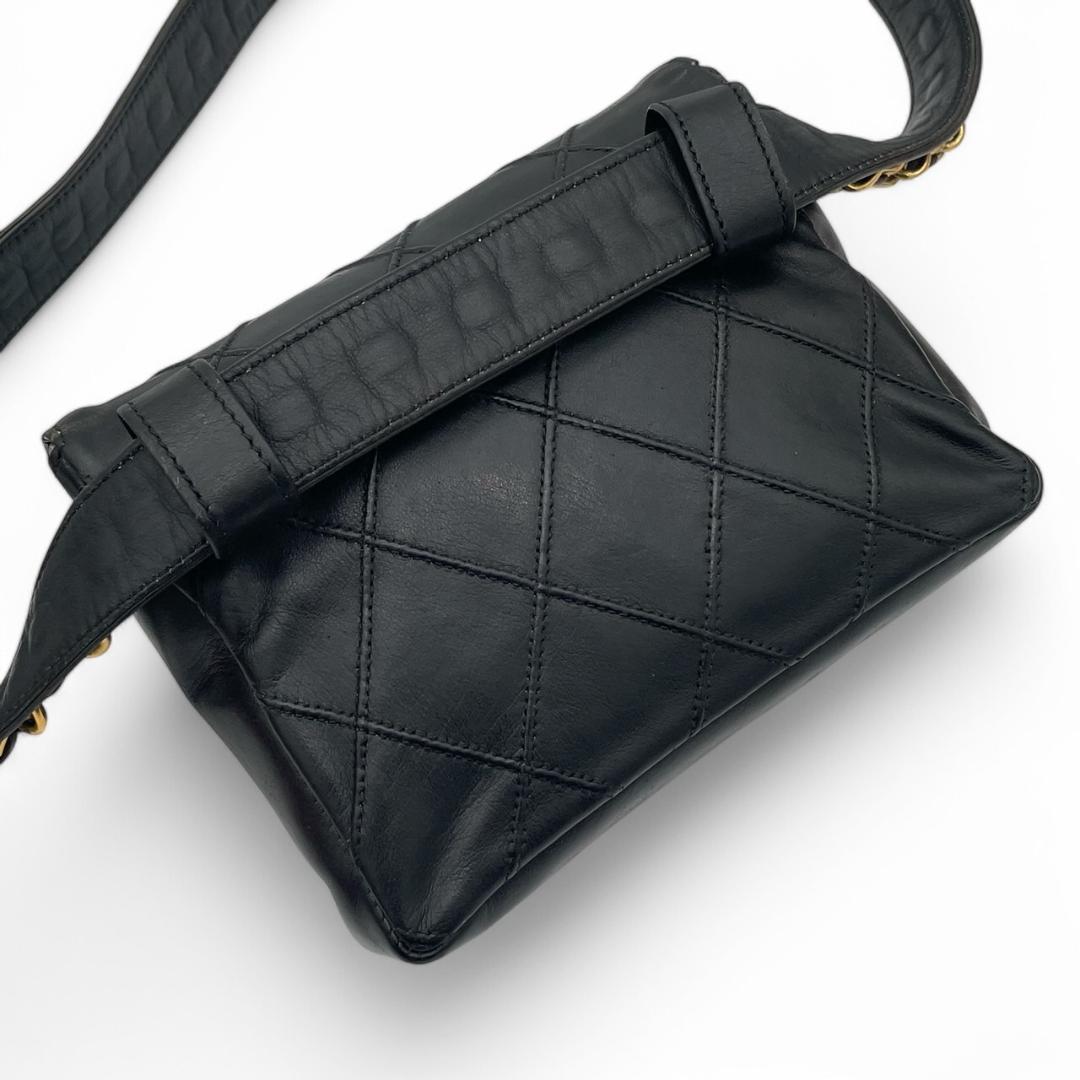 【超極美品】シャネル マトラッセ ビコローレ ラムスキン ウエストバッグ