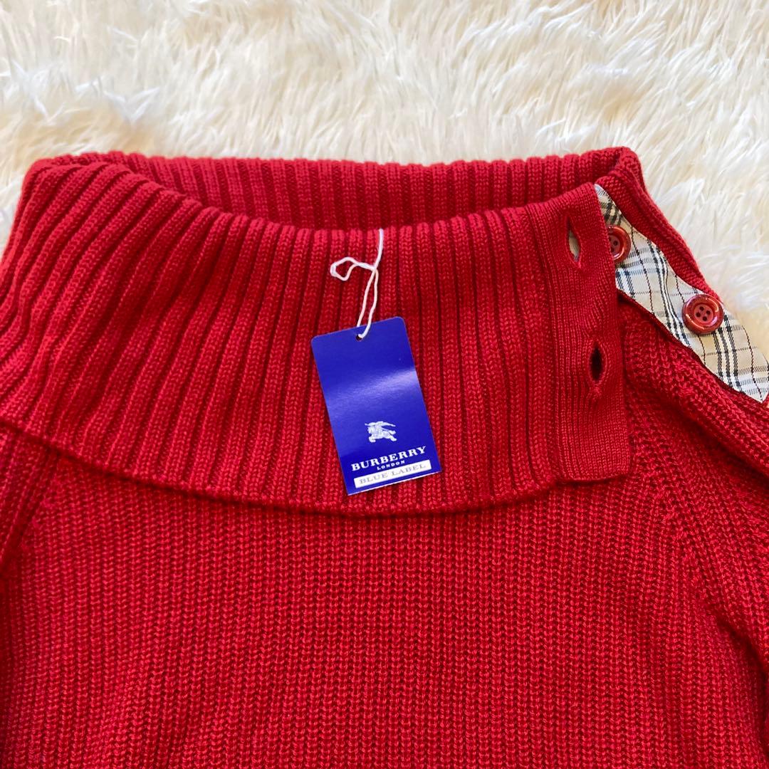未使用　BURBERRY LONDON タートルネック　ニット　ノバチェック