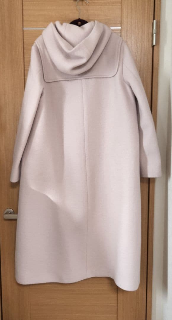 LOUNIE ロングダッフルコート フード付き　ピンクベージュ38サイズ