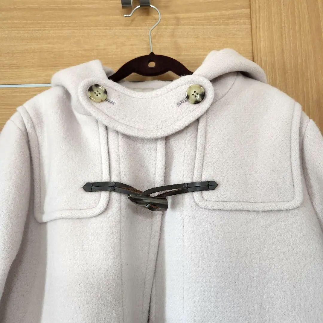 LOUNIE ロングダッフルコート フード付き　ピンクベージュ38サイズ