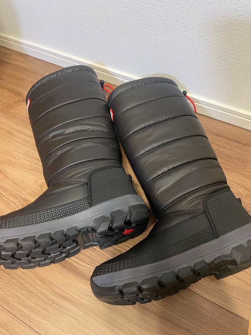 HUNTER ブラック ロングスノーブーツ