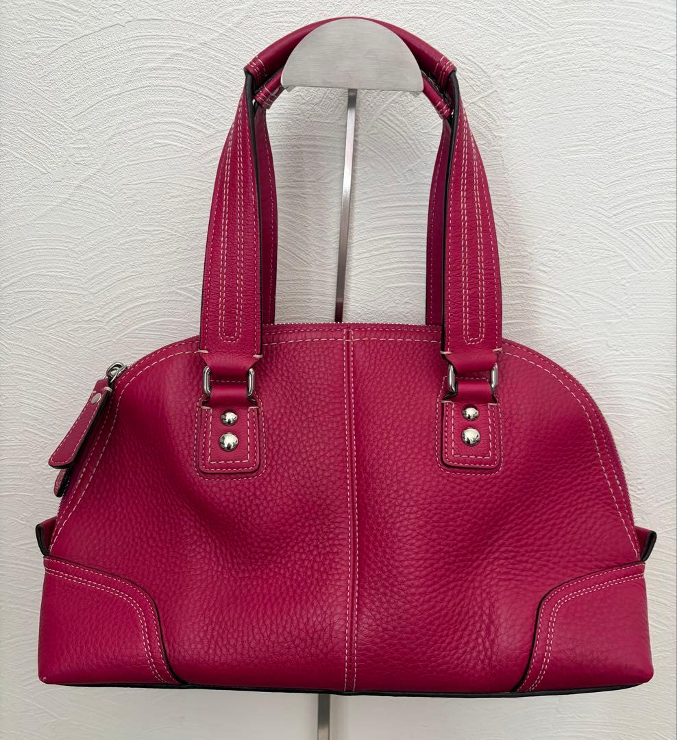 もんち 様COACHコーチハンプトンズレザーハンドバッグターンロックピンクパープ