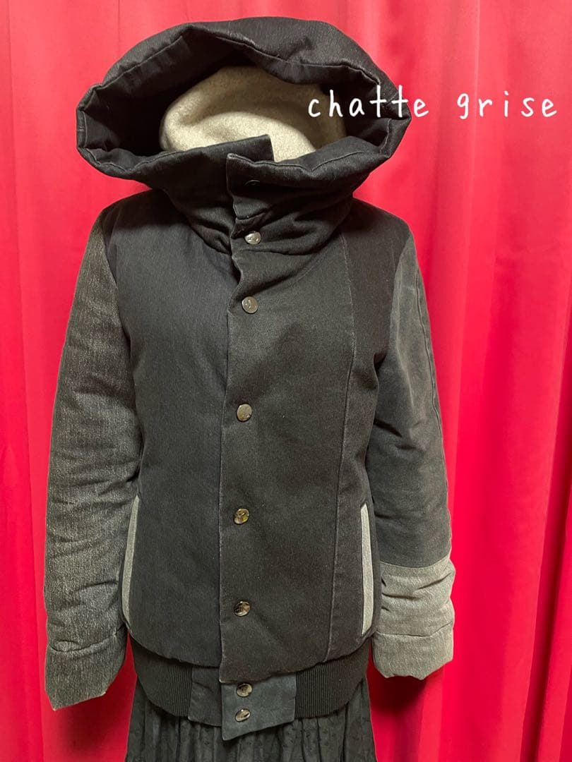 LIMIfeuリミフゥフードデニム切替ダウンジャケットワンサイズ黒ヨウジワイズ