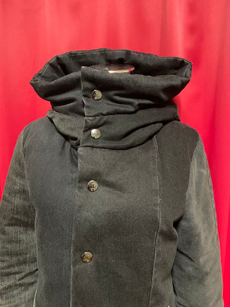 LIMIfeuリミフゥフードデニム切替ダウンジャケットワンサイズ黒ヨウジワイズ