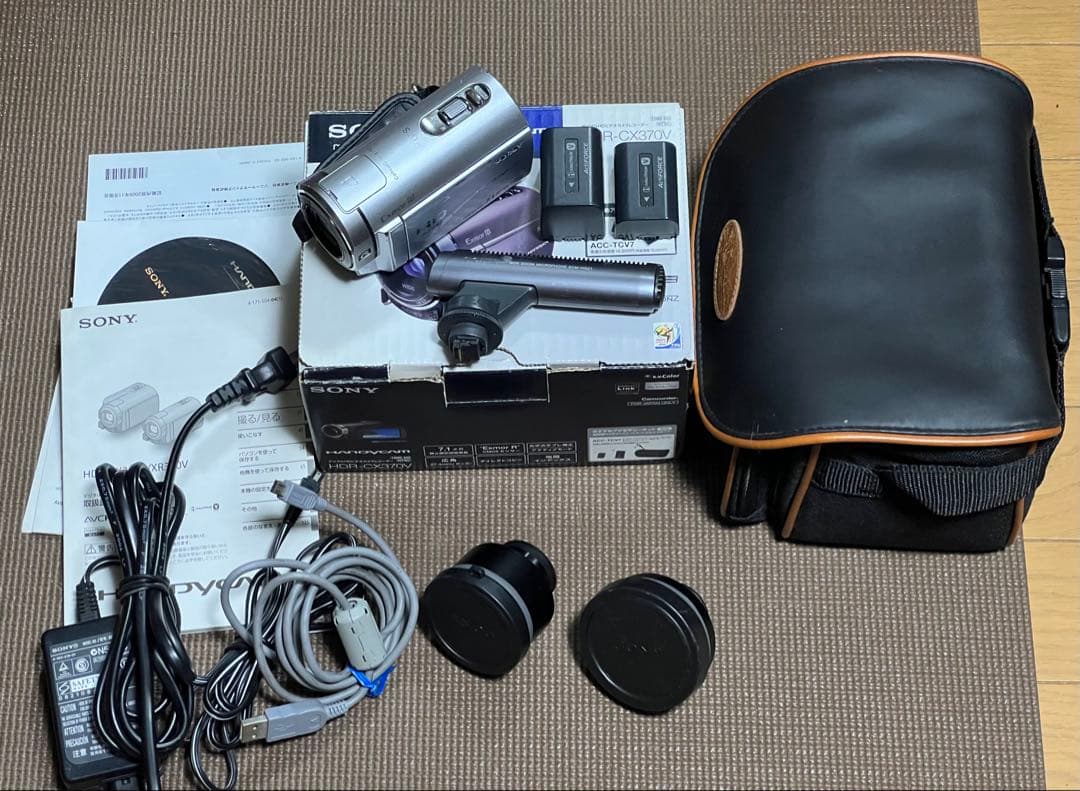 SONY HDR-CX370 コンバージョンレンズ、ガンマイク、バッテリー×2付