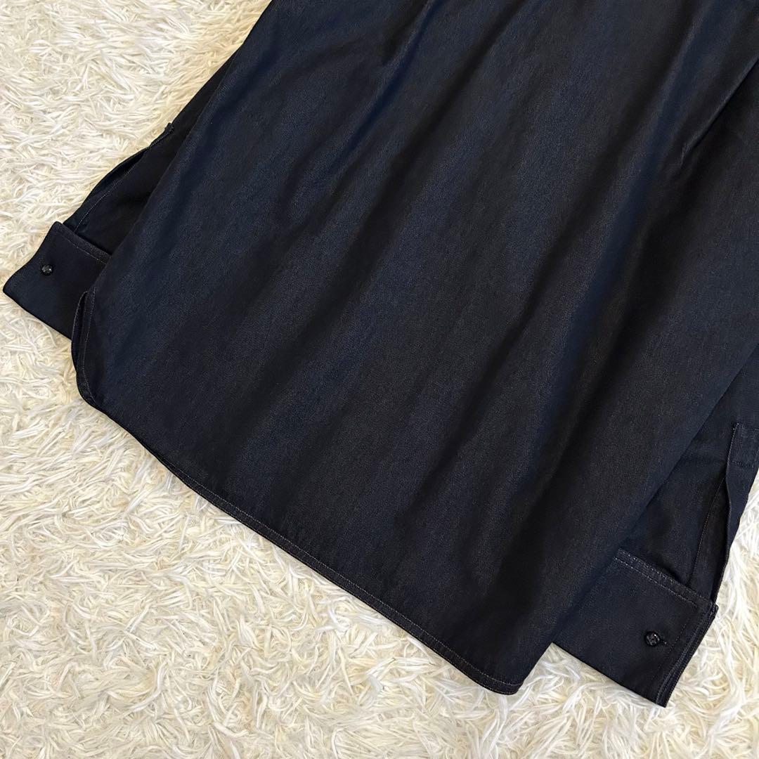 極美品✨マックスマーラ 白タグ コットン デニムシャツ イタリア製 ロゴカフス