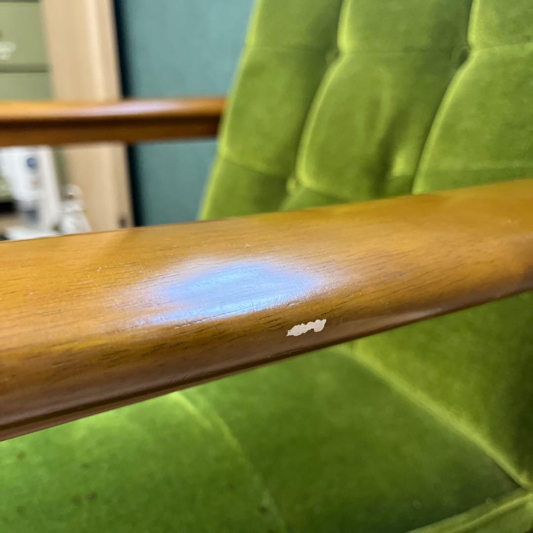 カリモク60 Kチェア ① 1人掛けモケットグリーン　近距離　大阪府引き取り希望