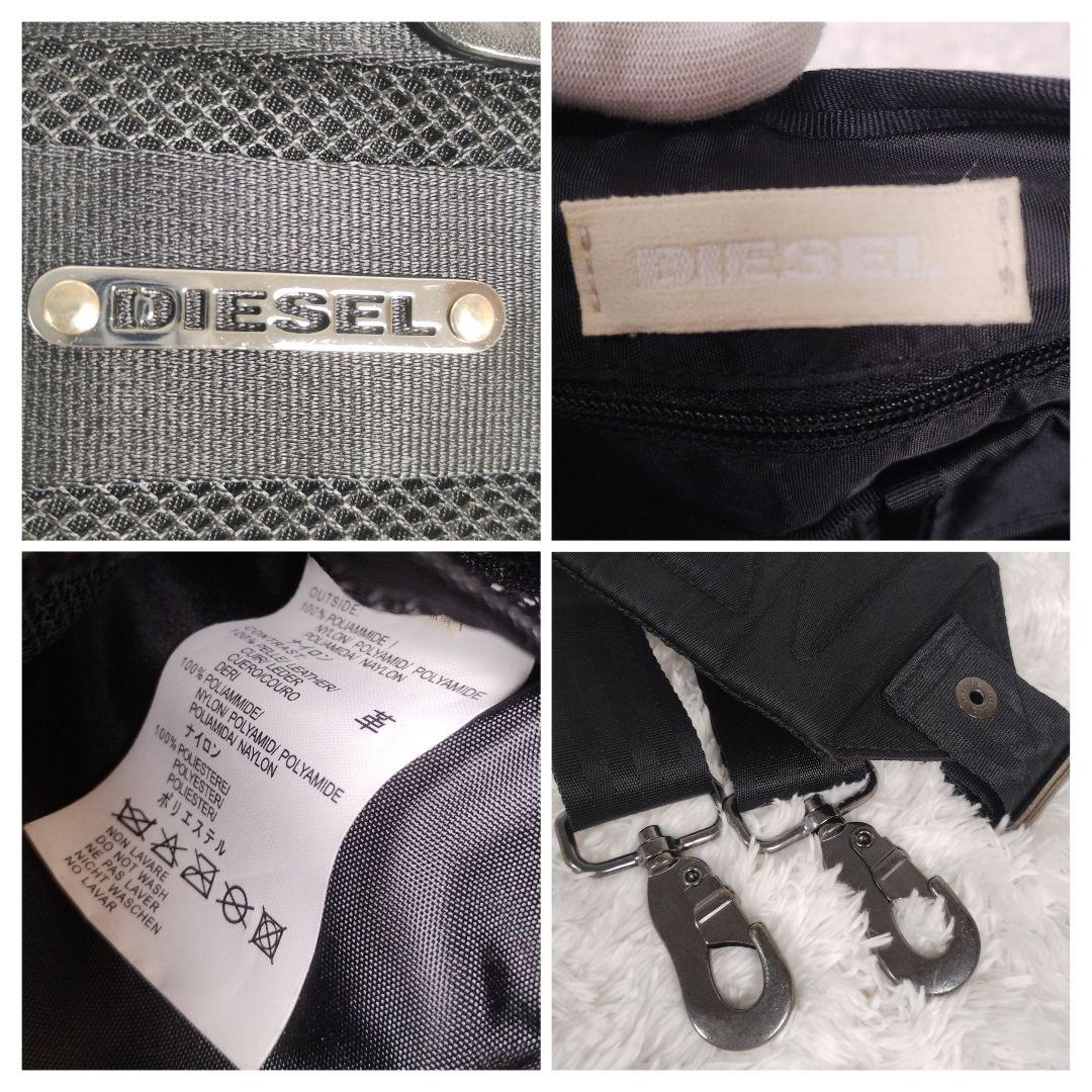 【激レア✨美品】90s　ディーゼル　メッセンジャーバッグ　メタルロゴ　Y2K　黒