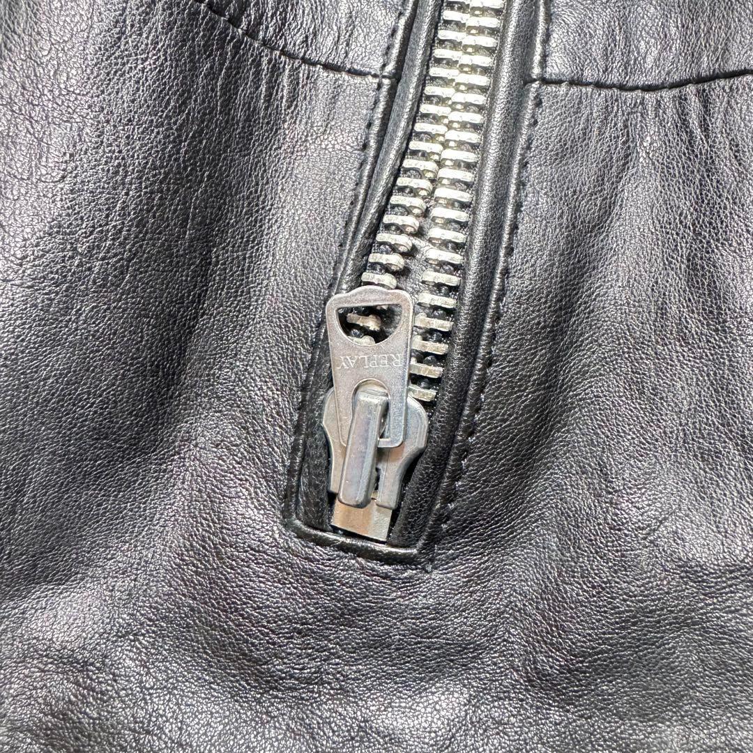 リプレイ REPLAY カウレザー 八の字ライダース シングル Sサイズ