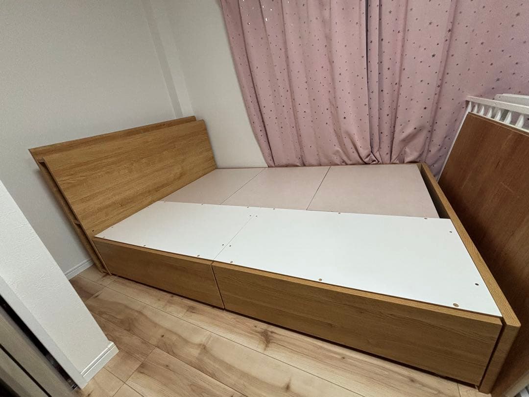 H*P様 『取扱説明書付き』ニトリ収納付きベッド　ダブル