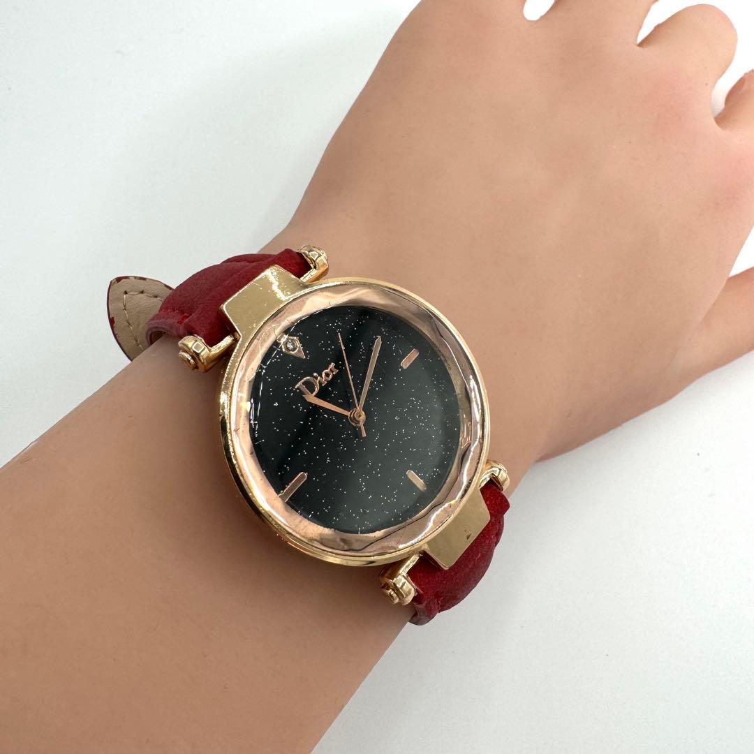 【稼働】美品 Christian Dior クォーツ 腕時計 星空 ラウンド