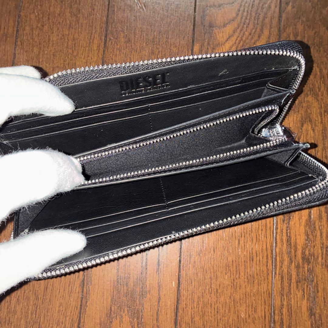 【未使用品】DIESEL D-PLATE カーブレザー 長財布 ブラック 箱付き