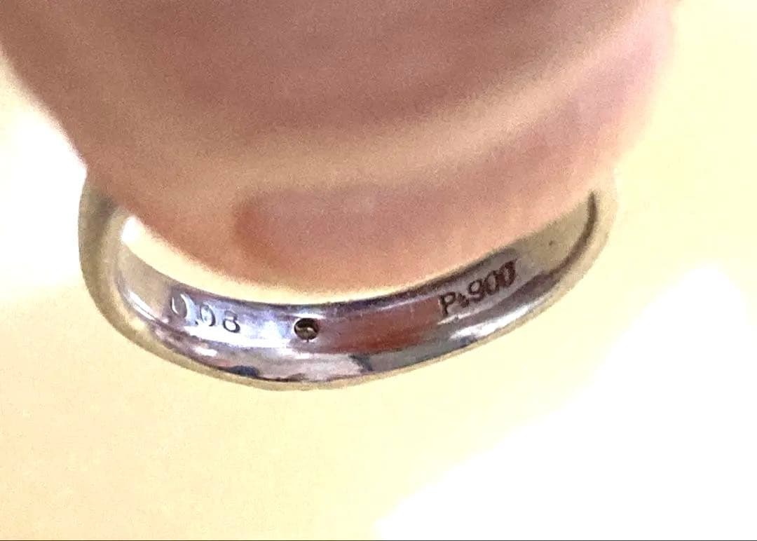 シンプルプラチナリング 総量3G　❣️ダイヤ0.08C PT900 の刻印あり