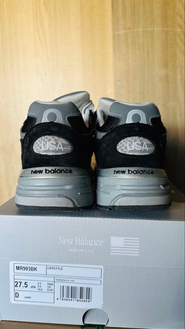 New Balance 993 ブラック/グレー Made in USA27.5