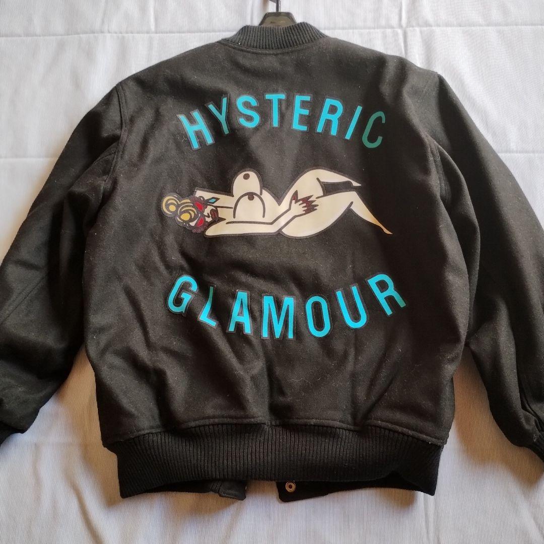 HYSTERIC GLAMOUR バックプリント スタジャン ブラック フリー