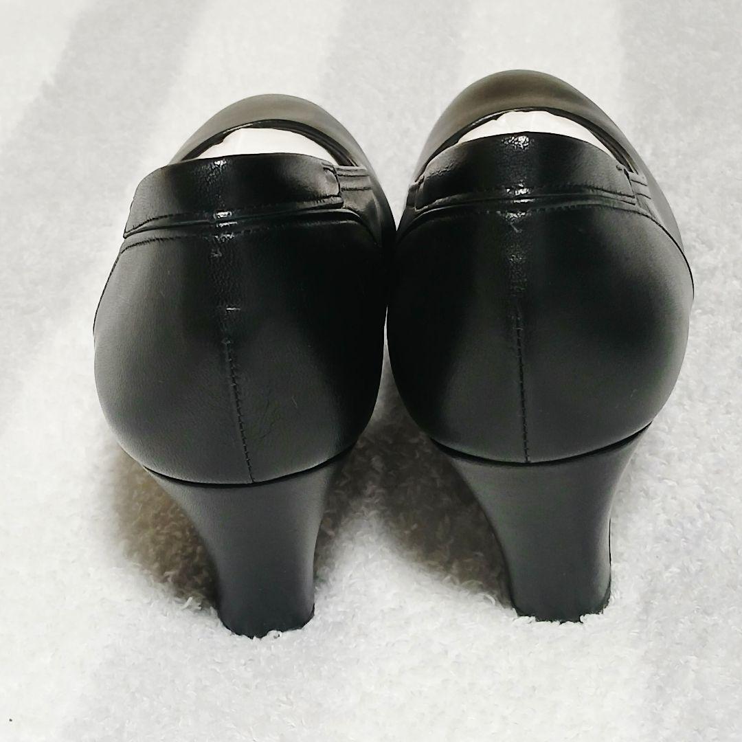 MIHAMA 24.5cm 新品未使用　ヒール5.5　プレーン　黒　パンプス