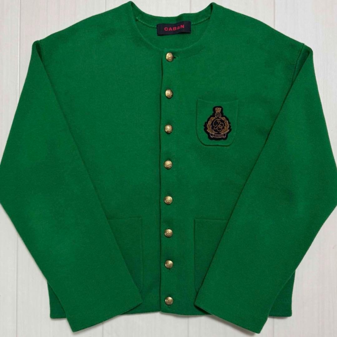 CABaN コットンカシミヤ エンブレムクルーネックカーディガン ¥46,200