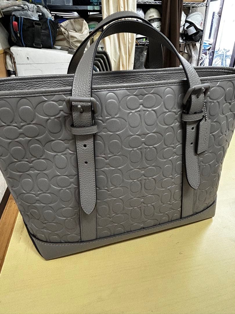 COACH グレー レザー バッグ