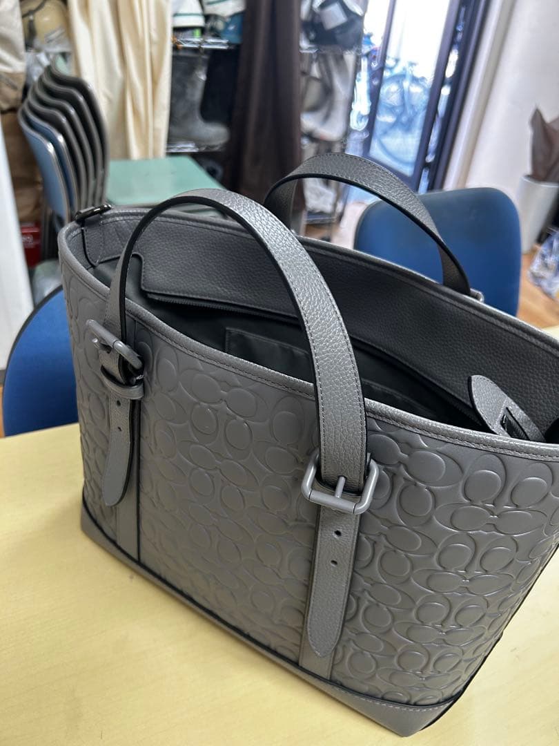 COACH グレー レザー バッグ