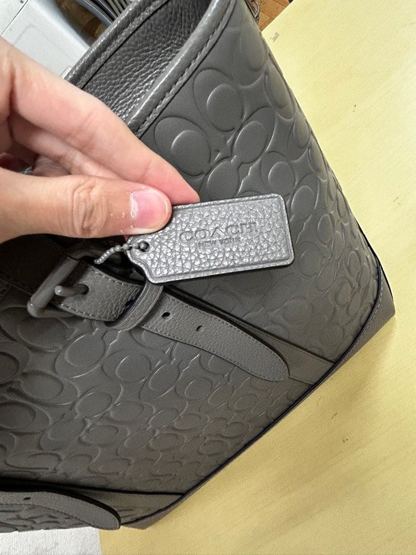 COACH グレー レザー バッグ