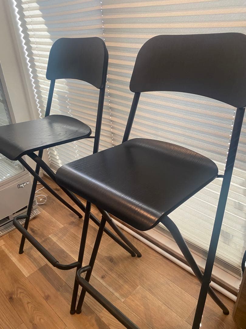 IKEA ハイチェア 黒 椅子 スツール カウンターチェアフランクリン 74cm