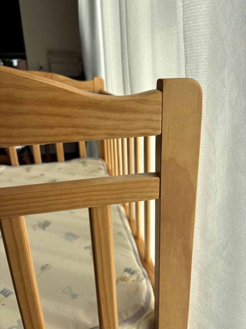 ティンバーベビーベッドミニ　ハイタイプ　ナチュラル