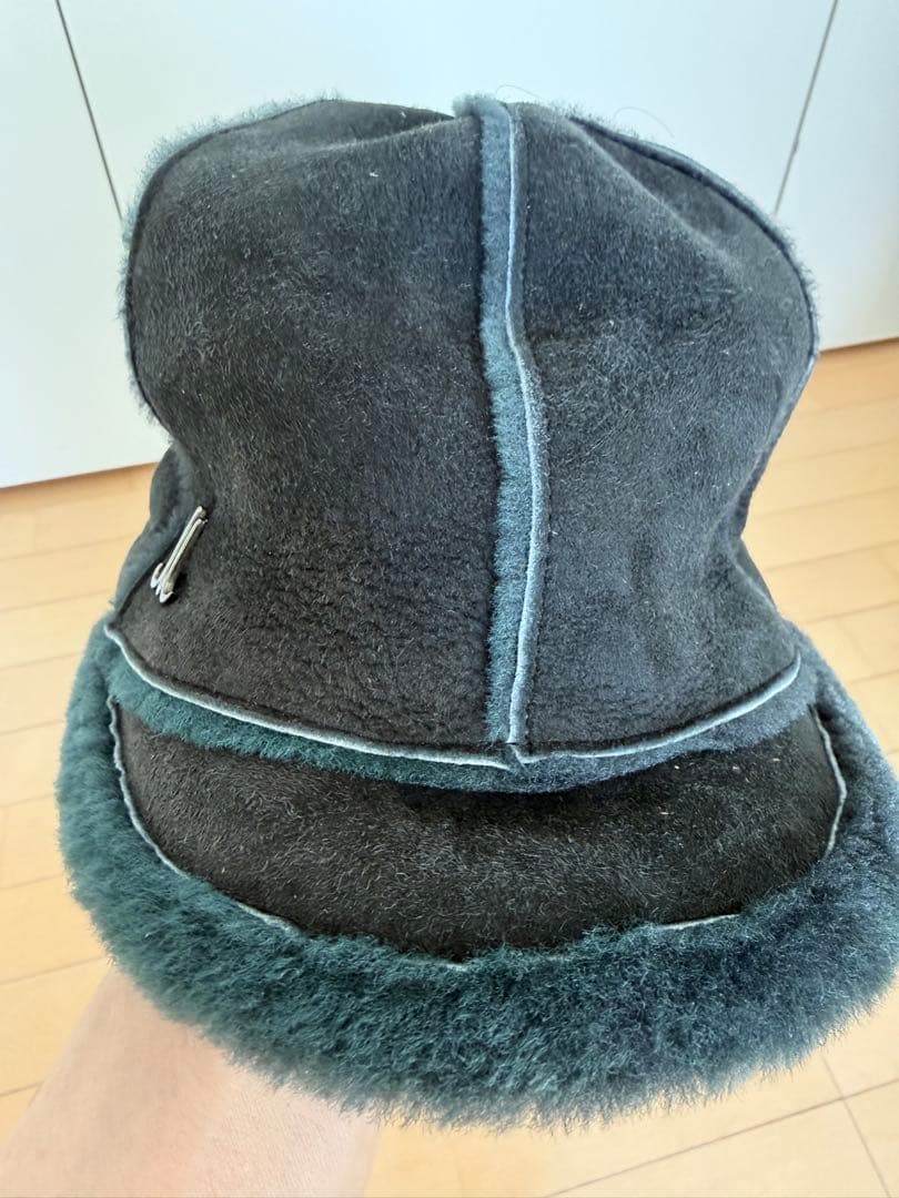 【未使用】ミュールバウアー　ムートン帽子　ボアキャップ　ブラック