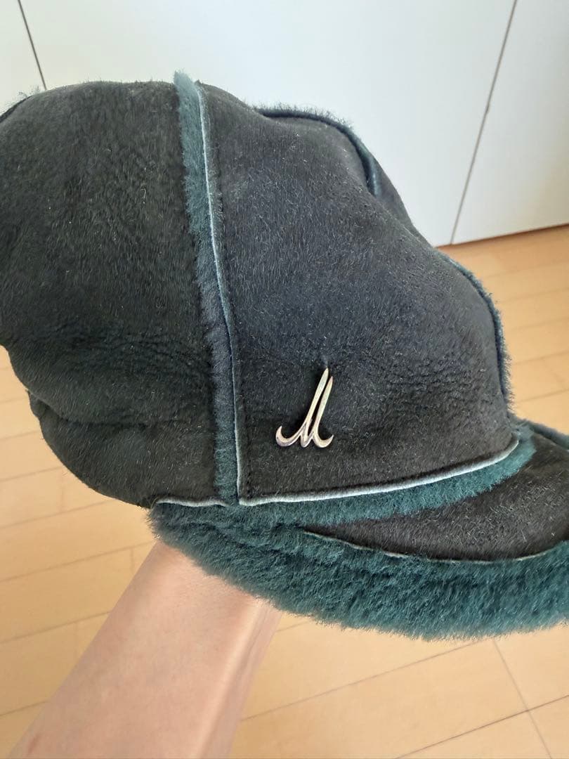 【未使用】ミュールバウアー　ムートン帽子　ボアキャップ　ブラック