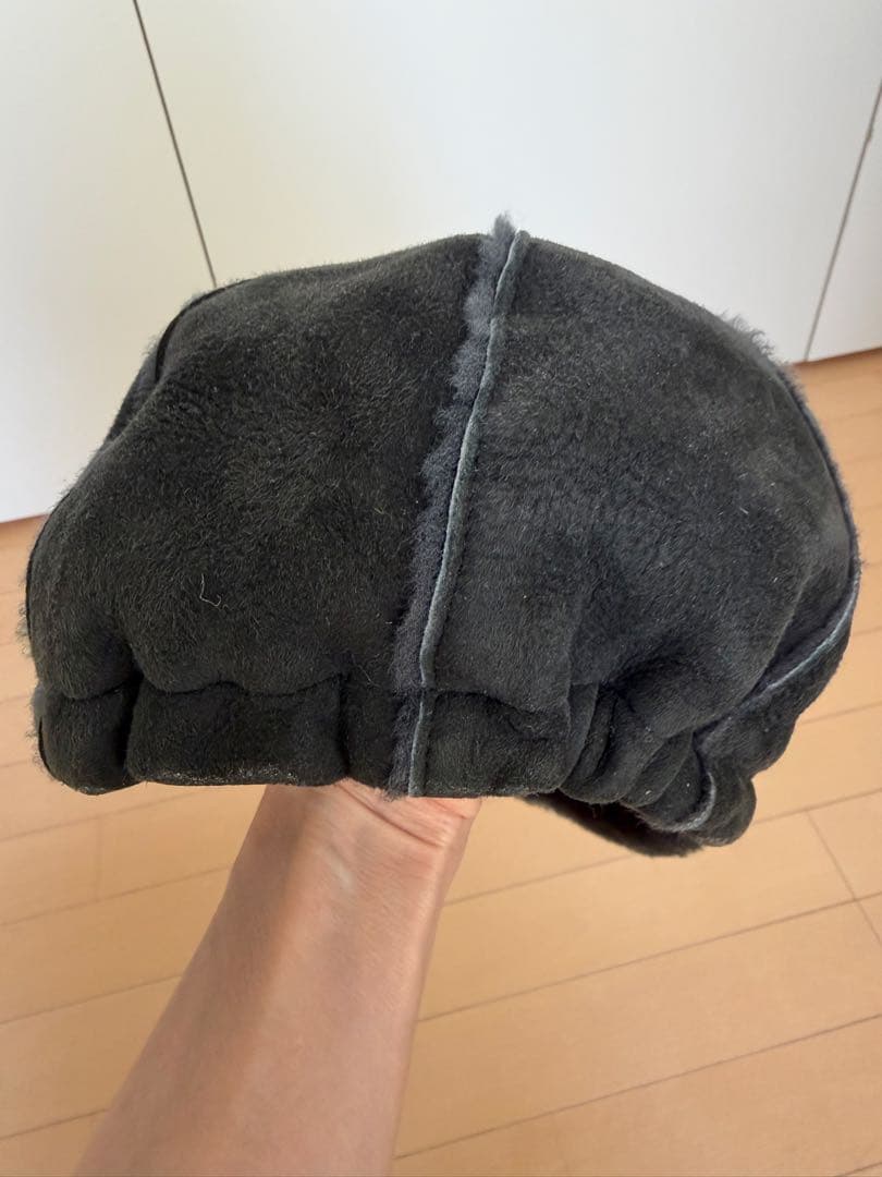 【未使用】ミュールバウアー　ムートン帽子　ボアキャップ　ブラック