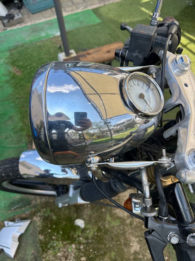 yb125sp ステー付きデイトナ製ビンテージスモールヘッドライト