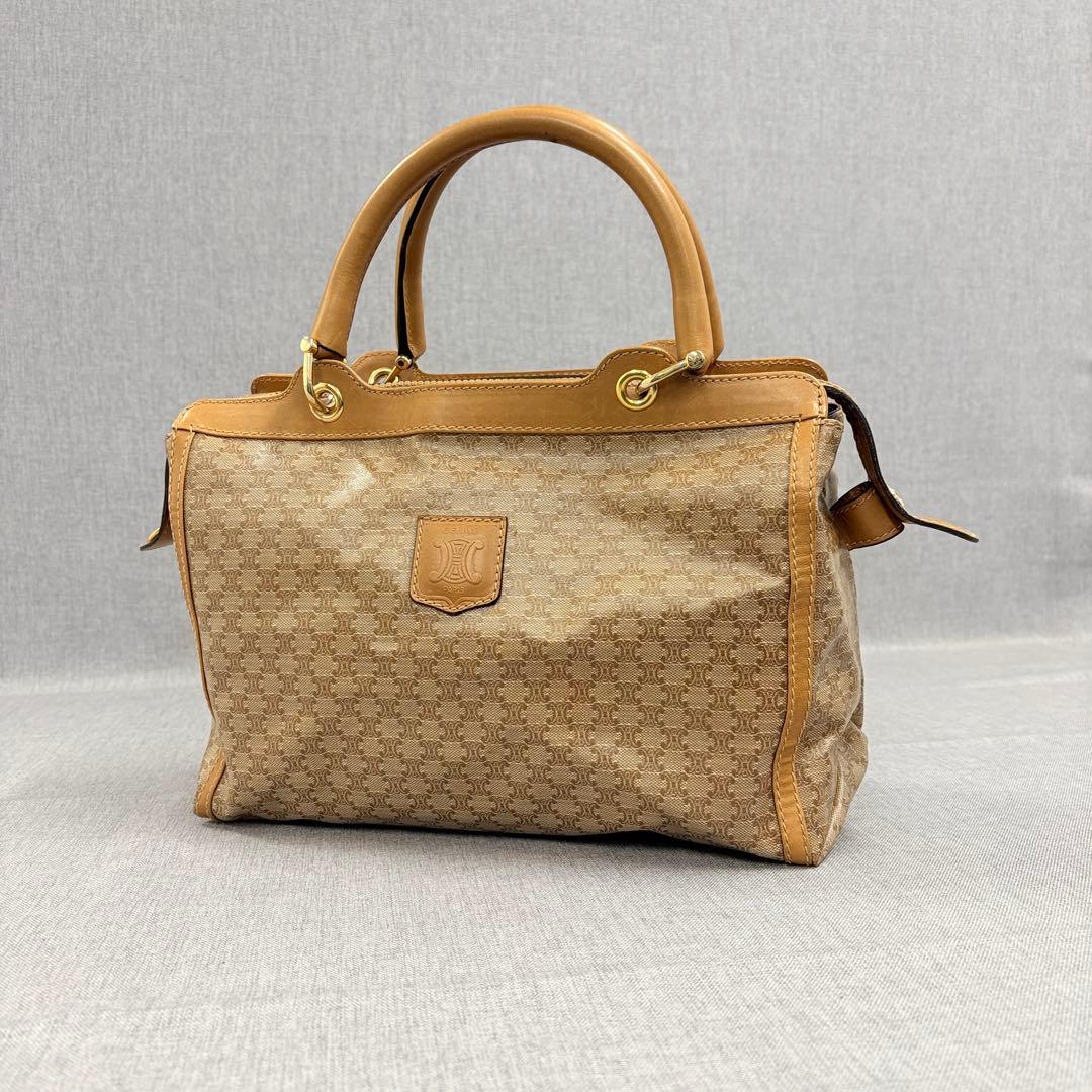 CELINE セリーヌ マカダム柄 トリオンフ ミニボストンバッグ ハンドバッグ