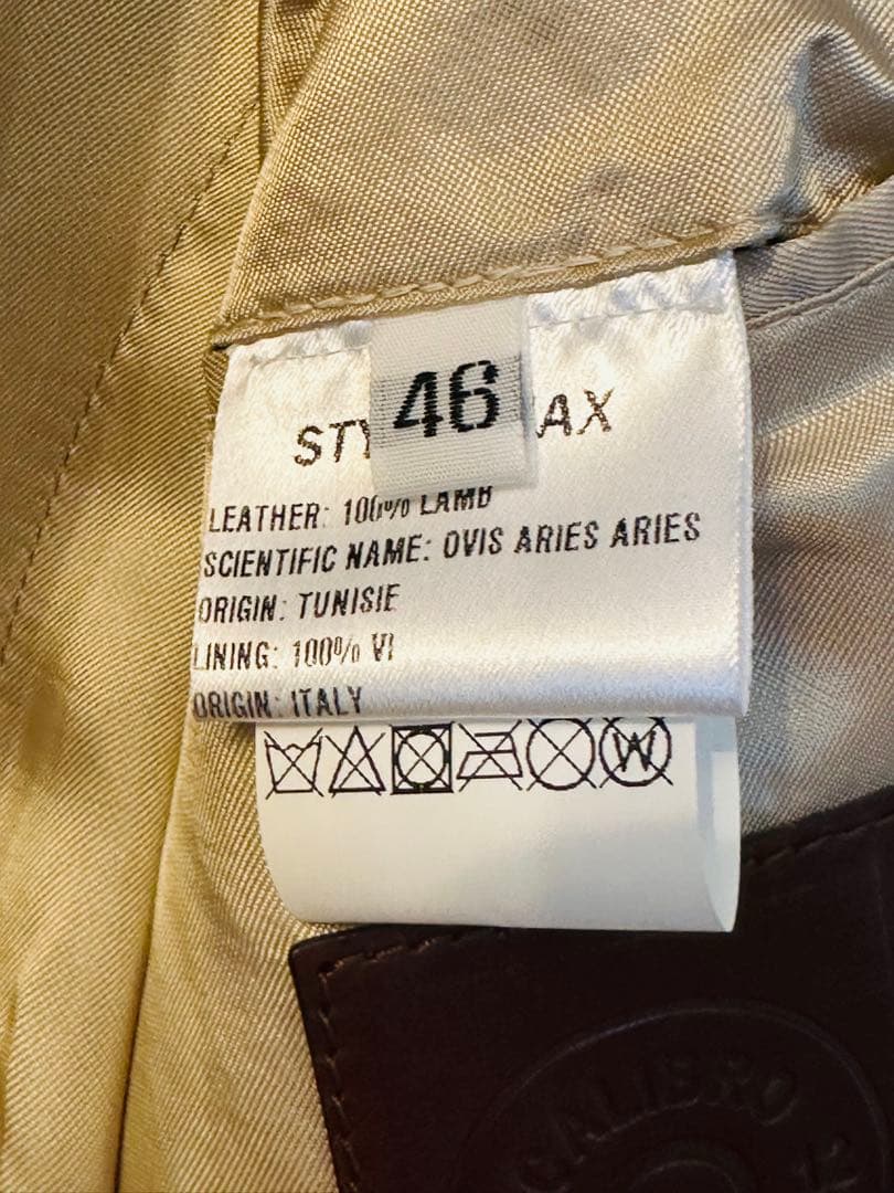 【極美品】 CALIBRO12 レザージャケット 46 カーキ 1945ca