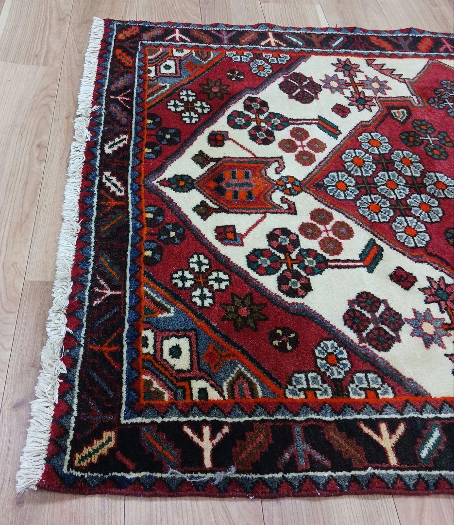 Y3201 ペルシャ絨毯 ハマダン産 ウール 手織り 150×105㎝