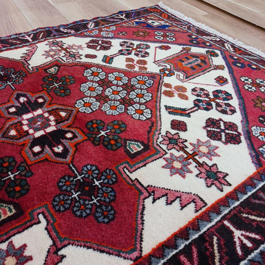 Y3201 ペルシャ絨毯 ハマダン産 ウール 手織り 150×105㎝