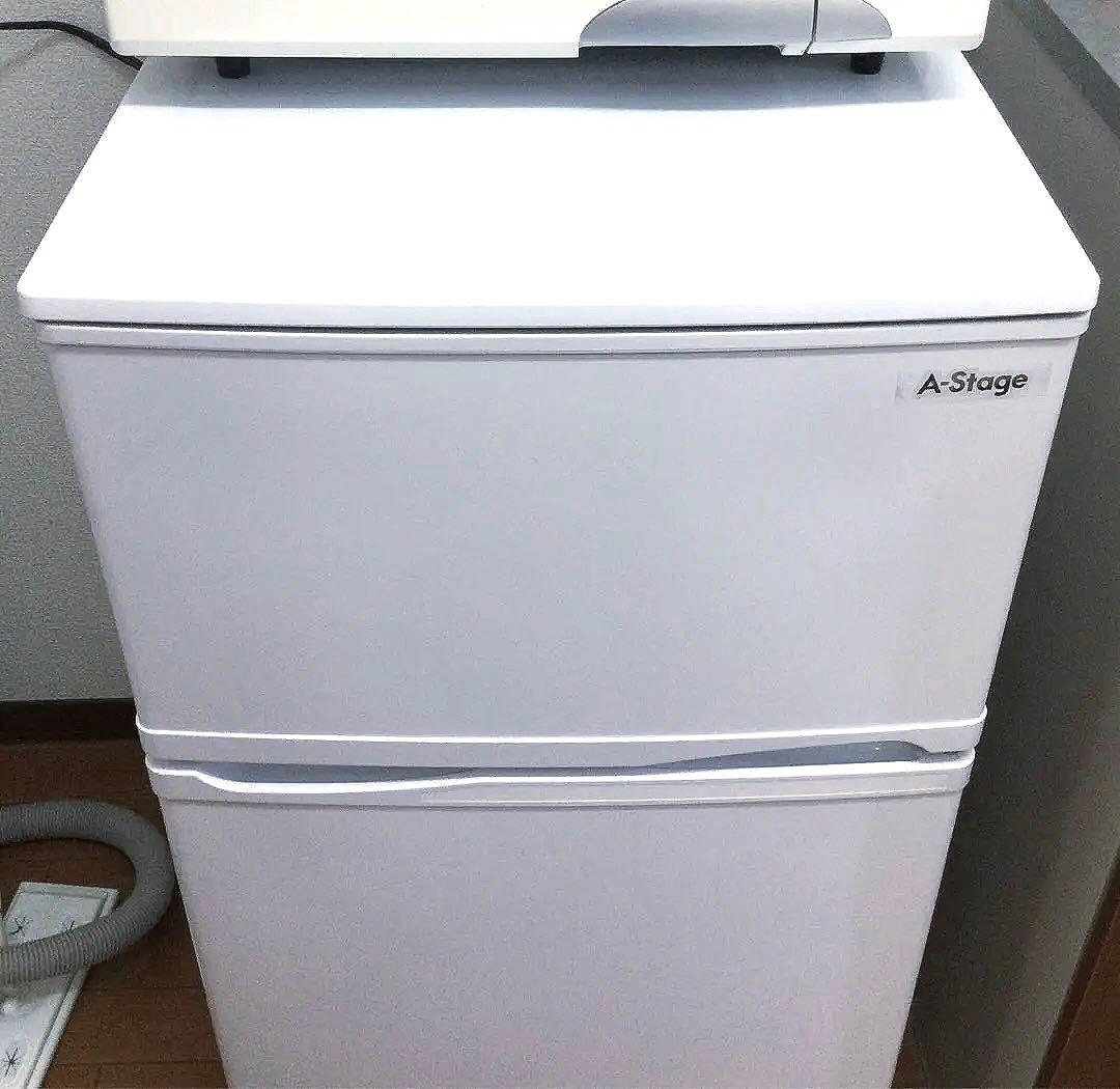 【美品・送料無料！】A-Stage 冷蔵庫 2ドア ホワイト　90L