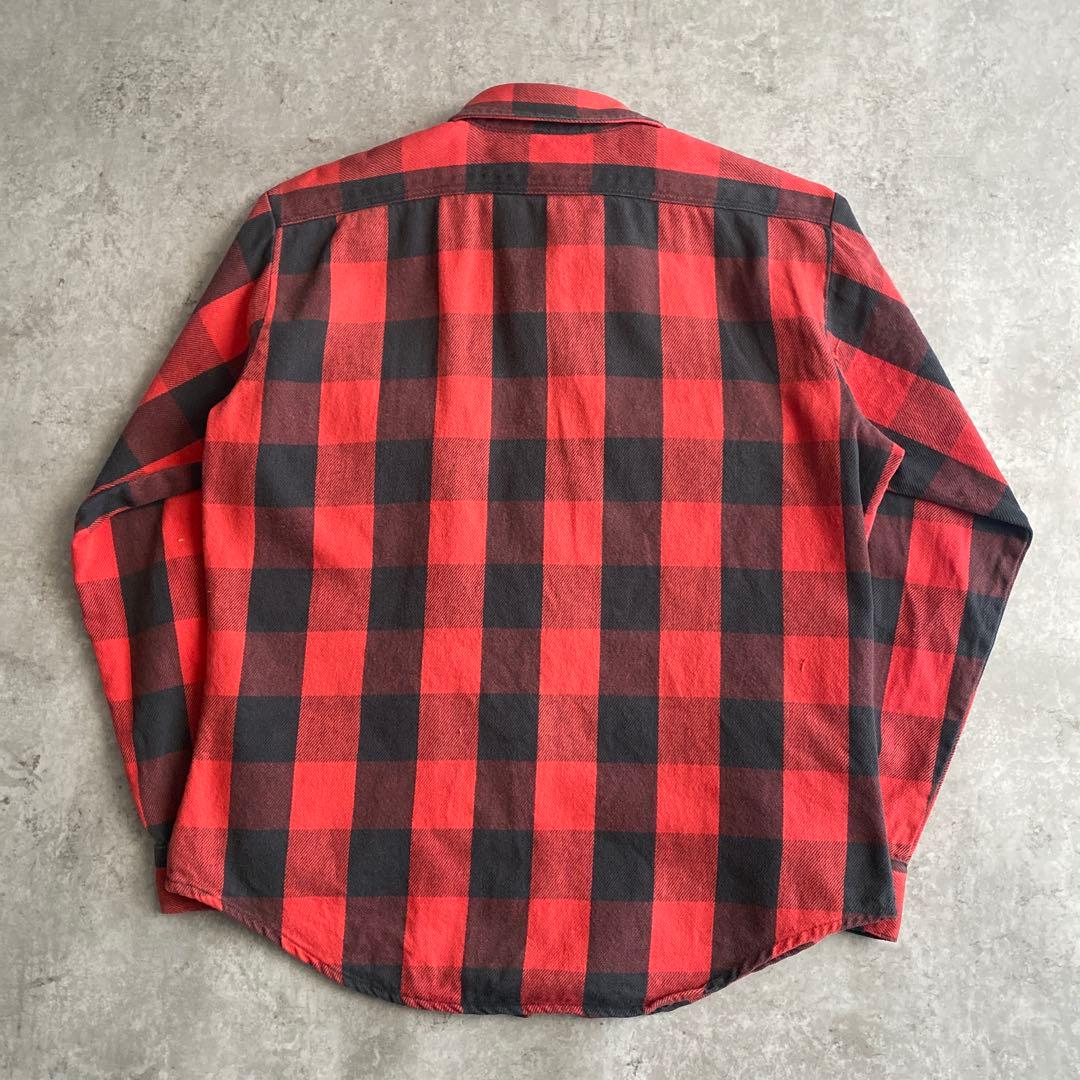 80s DAKOTA FIVE BROTHER ネルシャツ USA製 赤×黒 L